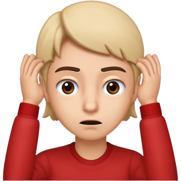 Person leaning forward with one hand behind their ear, eyebrows raised, confused face, as if saying "What? emoji