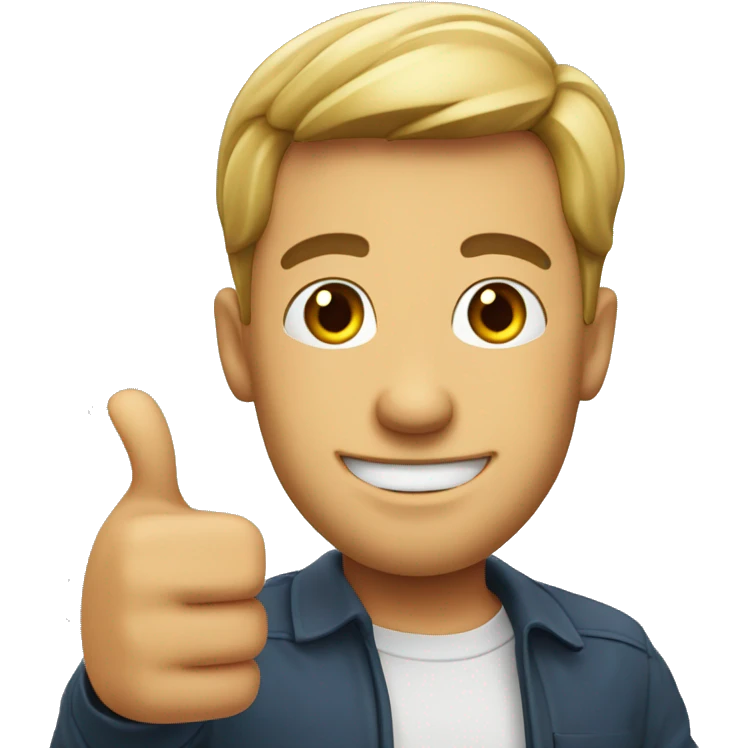 Smling english man showing thumbs up  emoji