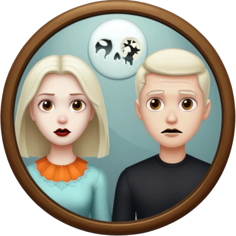 Spooky Man  in mirror behind woman emoji