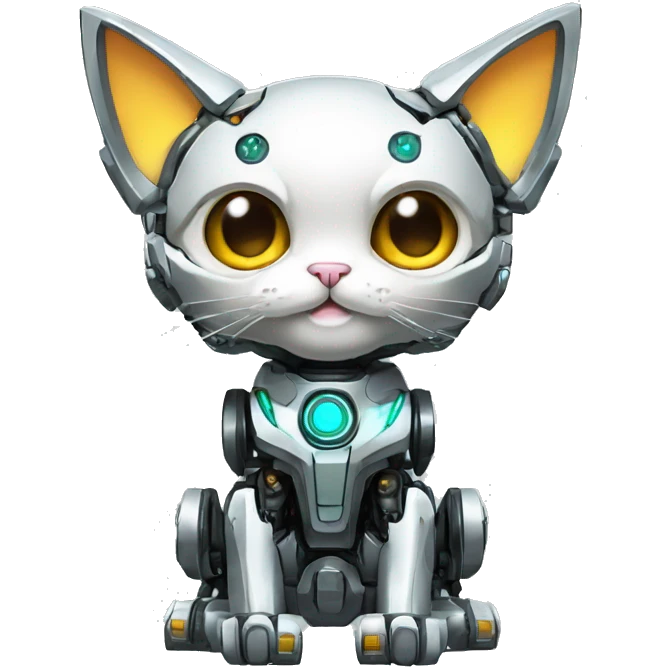 Futuristic mechanical cat-mecha emoji