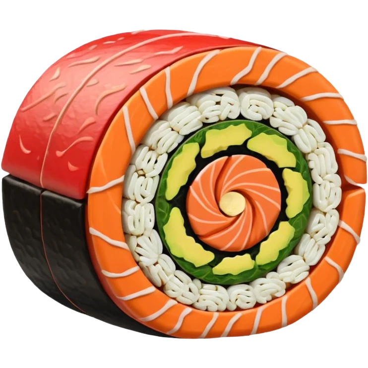 Roll bean sushi one in front of  emoji