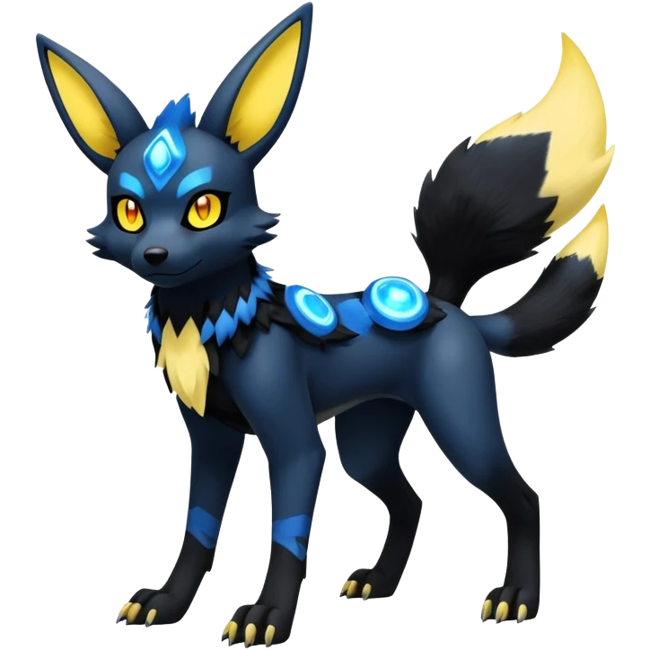 Exotic Gothic Cool Lucario-Umbreon-Fusion-Hybrid-Creature, 4 legs emoji