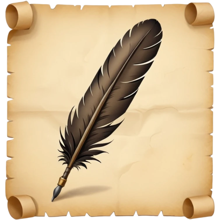 feather quill writing on paper emoji