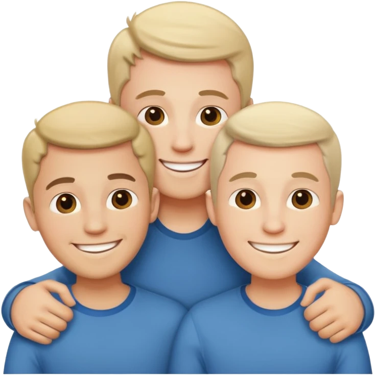 Three white men with love emoji