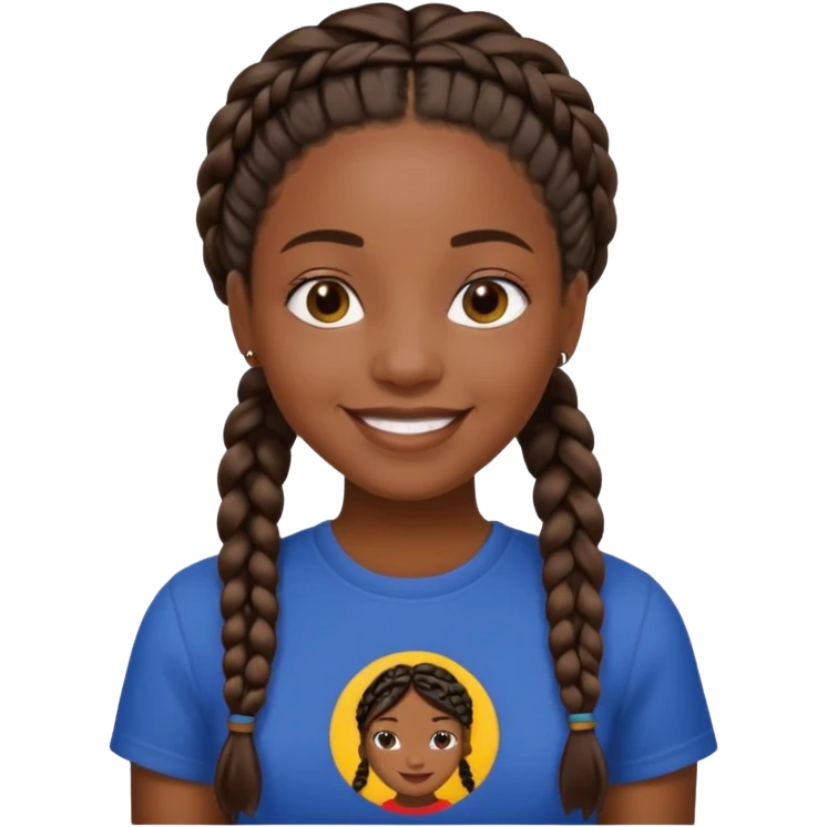 Juneteenth black girl braids emoji