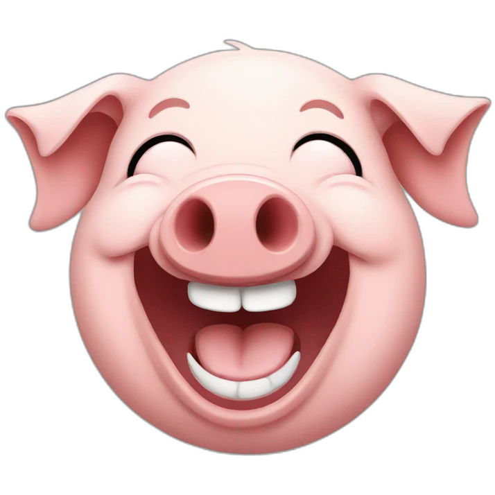 A pig laughing emoji