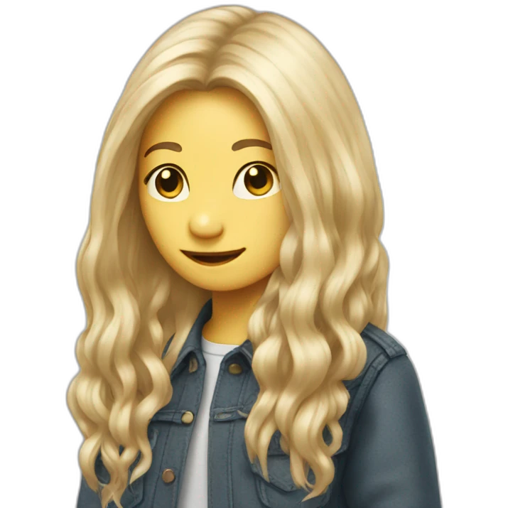 Rat standing with long blond hair emoji