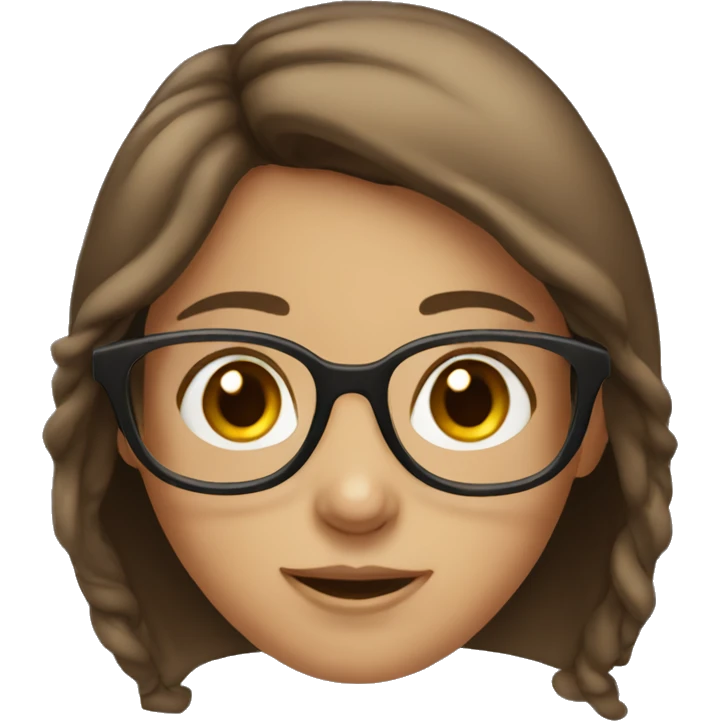 Girl with glasses and brown hair  emoji