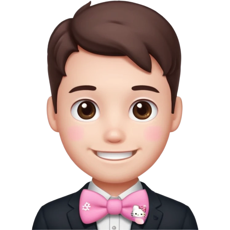 Handsome guy emoji like round IOS emoji more handsome plus hello kitty cute boy emoji