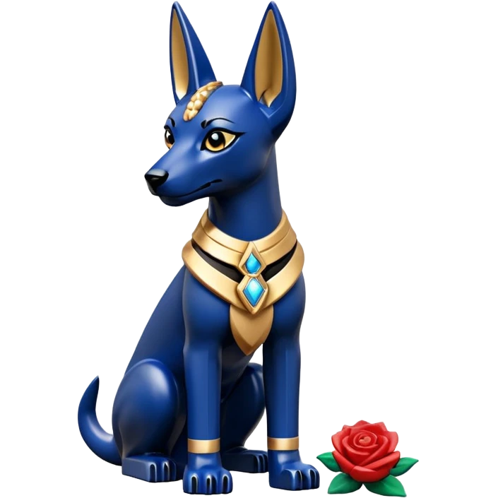  Short-eared Lego Black lapis rose-gold beautiful female anubis puppy floor statue posed  emoji