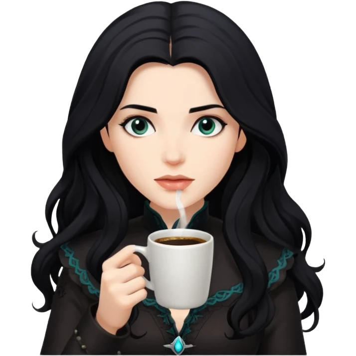 yennefer drinking coffee emoji
