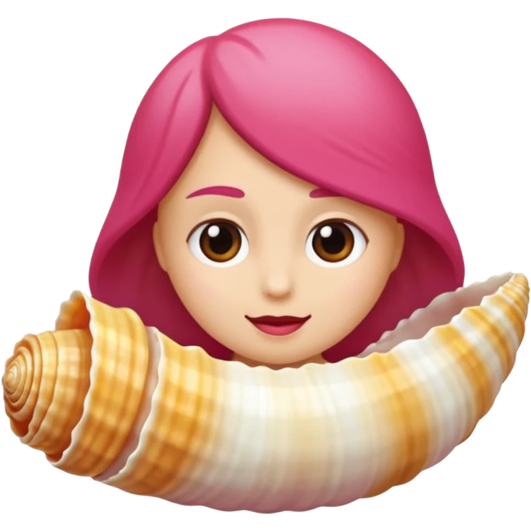 "Un emoji carino di una conchiglia di mare con una piccola rosa rossa su di essa, stile iOS". emoji