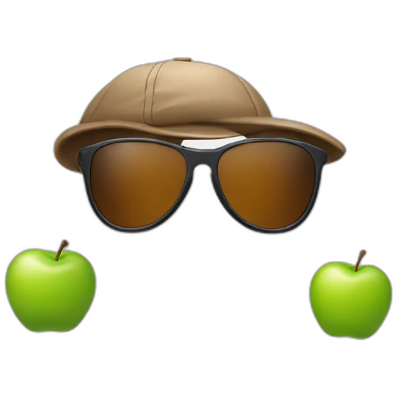 Default apple poop emoji in sport sunglasses and sport cap emoji