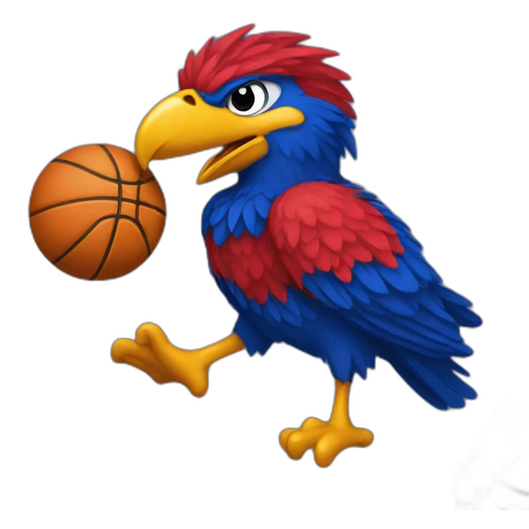 jayhawk bird holding basketball emoji