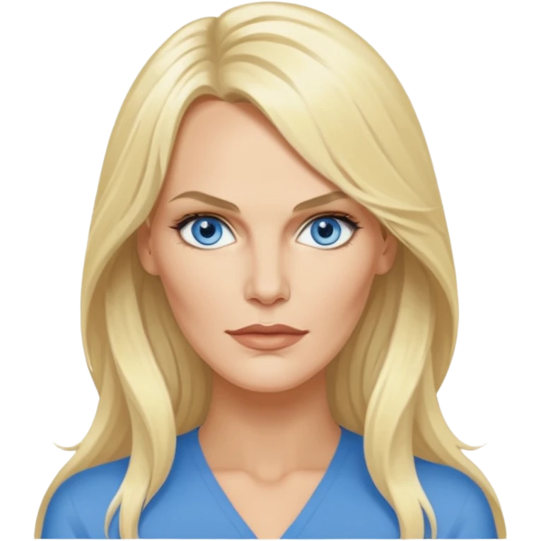 Daryl Hannah with blue eyes, long hair emoji