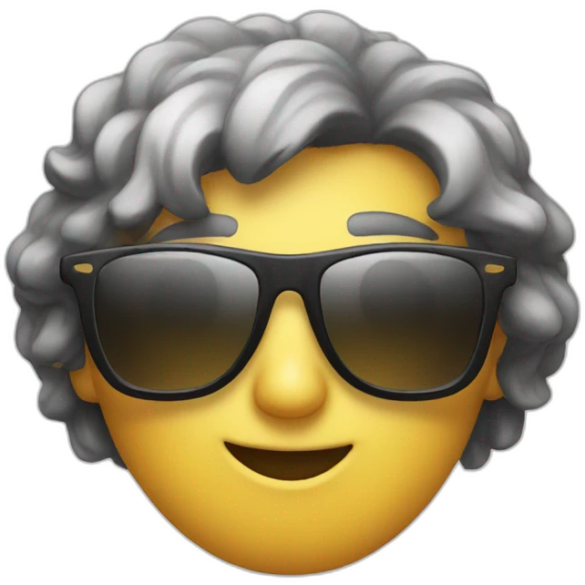 White emoji with sun glasses and black hair emoji