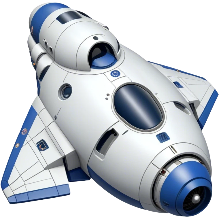  a semi-realistic spaceship centered in the frame, with a rounded top and a flat or slightly cut-off bottom, similar to the CST-100 shape. Add subtle mechanical details like panels, thrusters, or small vents to give it a realistic touch, but keep the design clean and not overly complex. Use soft lighting to highlight the shape and details. Place it on a plain background to keep the focus on the ship. emoji