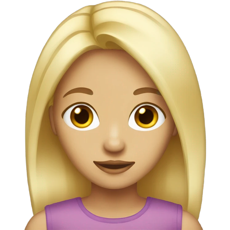 blonde with brown eyes wearing g emoji