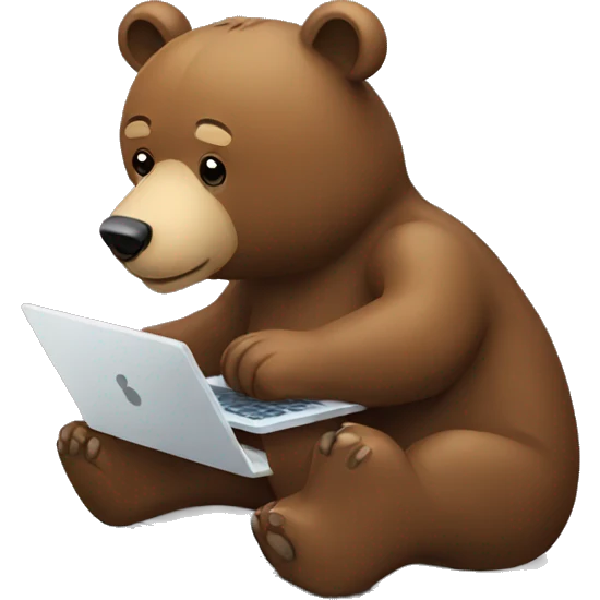 bear typing on laptop  emoji