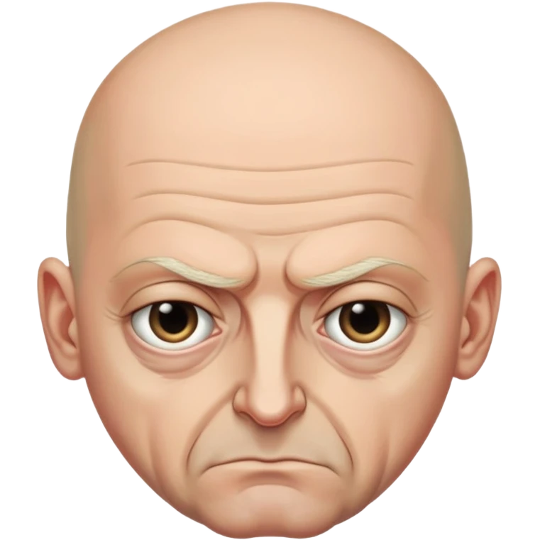 Steven Miller, Trump advisor, bald, very grim expression, pronounced sagging eyelids drooping on the outer sides emoji