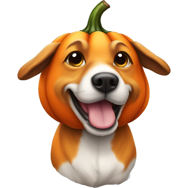 Dog wearing pumpkin costume emoji