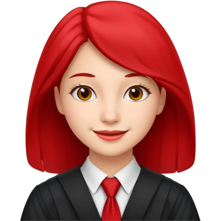 graduate women student with red tie emoji