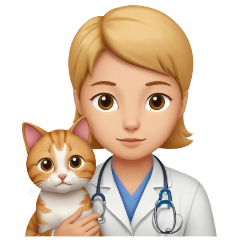 veterinarian examining a cat emoji
