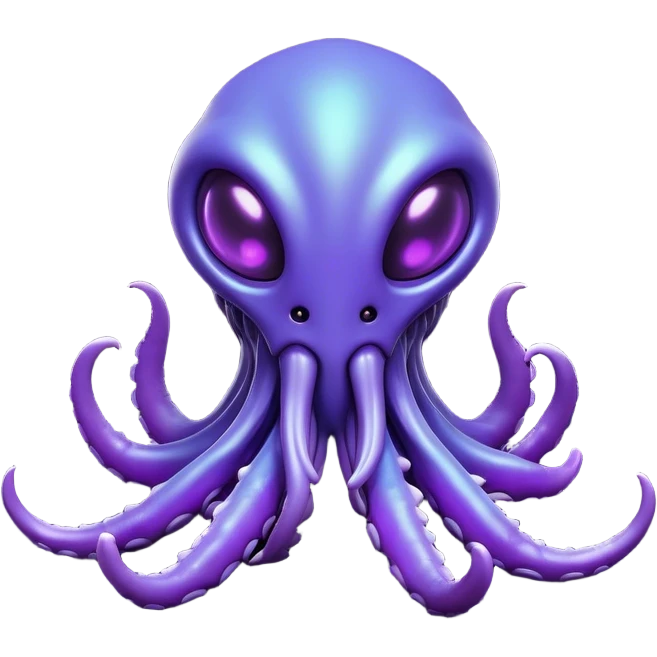 Clash of Clans aesthetic: Cinematic Playful Zerg Alien Emoji, rendered in a 3D vector-style similar to standard emojis with minimal shading and bold, simplified shapes. A compact, isometric, otherworldly creature with insectoid, organic details and subtle, eerie tentacles, softly glowing with a sinister alien charm. Simplified yet unmistakably iconic, highly detailed and consistent, glowing with a soft, spectral radiance and high shine. Stylized with a touch of bio-engineered mischief and a soft glowing outline, capturing the essence of a fearsome extraterrestrial menace with a playful twist! emoji
