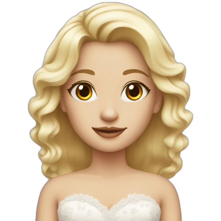 Blonde girl in a wedding dress emoji