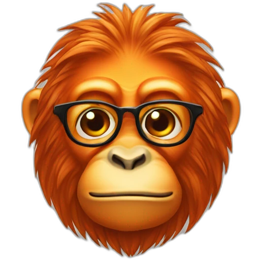 Orang outant avec des lunettes de soleil emoji