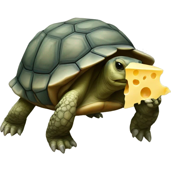 Tortoise holding cheese emoji