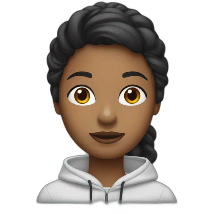 Black ladie using lacoste hoodie emoji