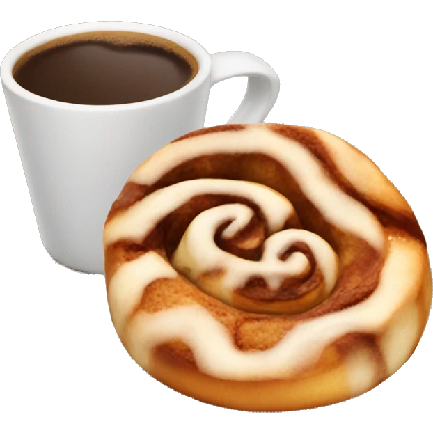 Cinnamon Roll with coffee emoji
