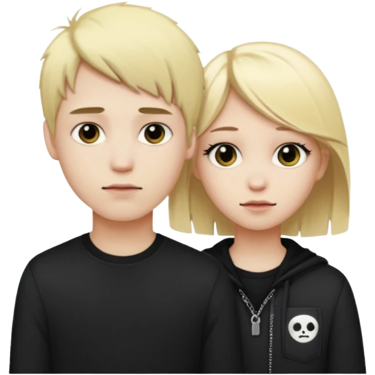emo boy with blonde girl  emoji