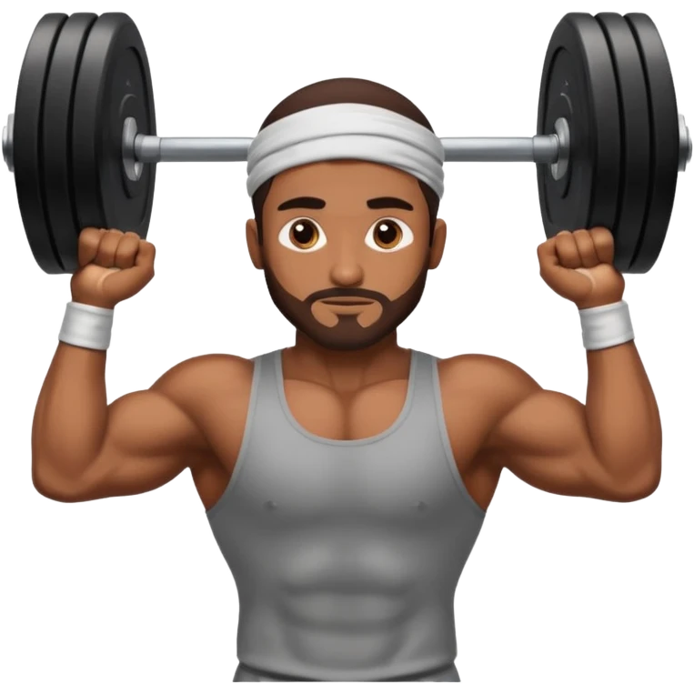 brown muslim man pushing weight emoji