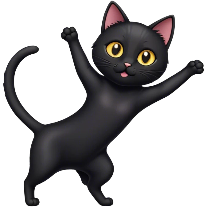 Black cat stretching  emoji