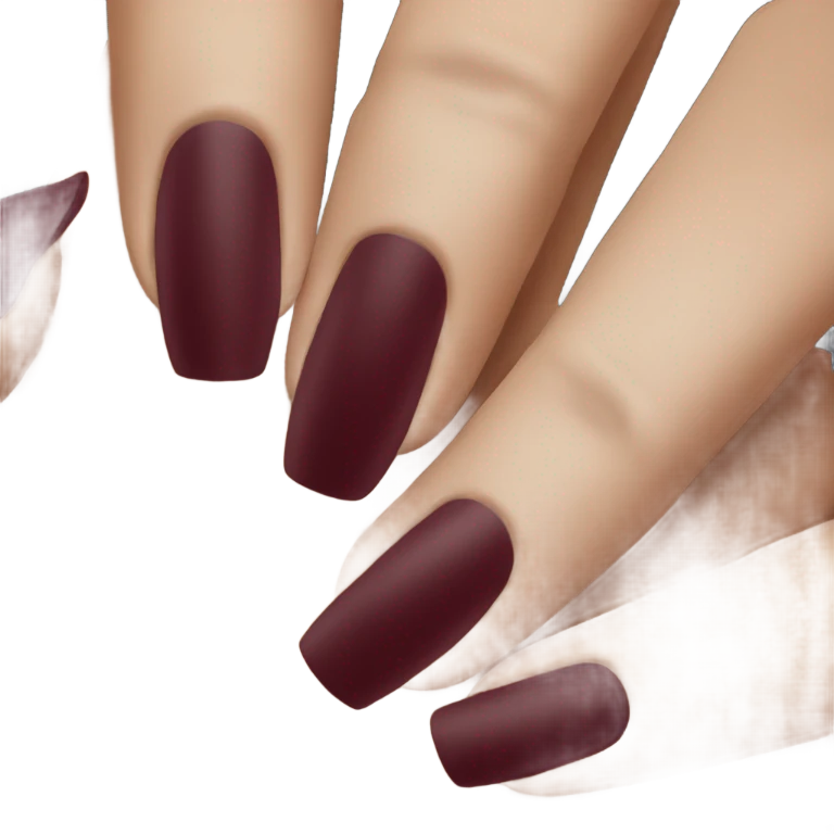 Maroon nails in car  emoji