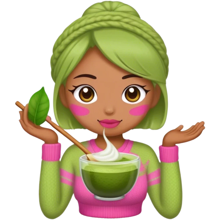Matcha with pink stuff kntop emoji
