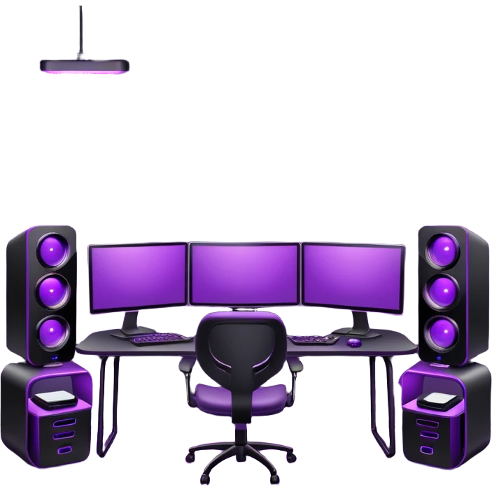 purple gaming setup with two monitors emoji
