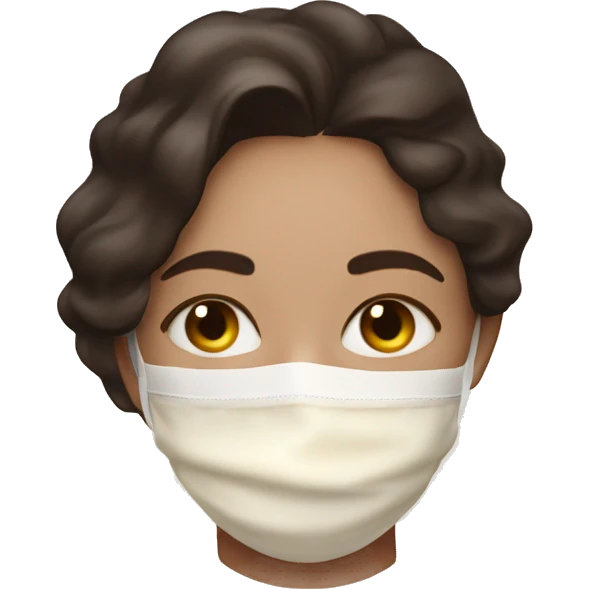 pretty brunette sleeping with cream coloured face mask soft textures and ethereal glow emoji