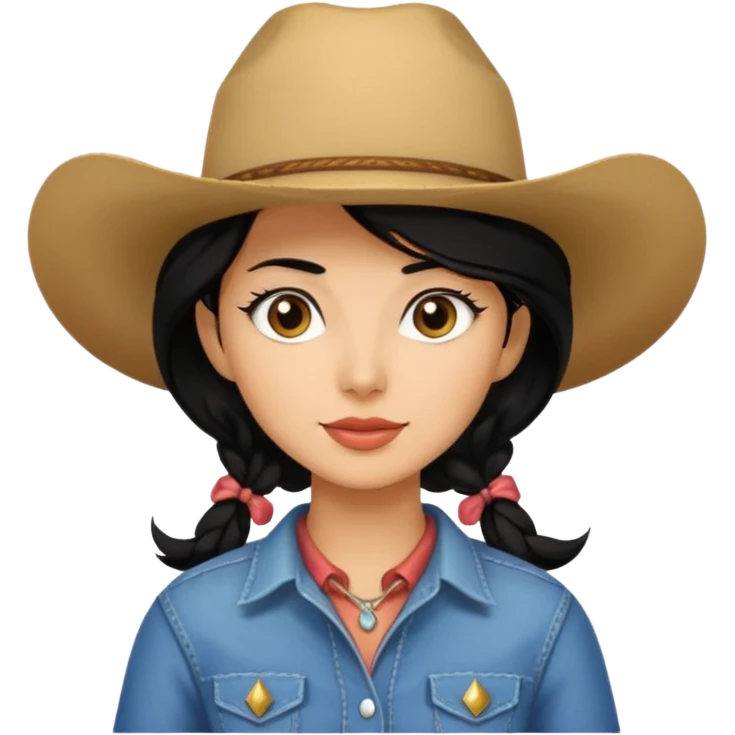 cowgirl emoji black hair emoji