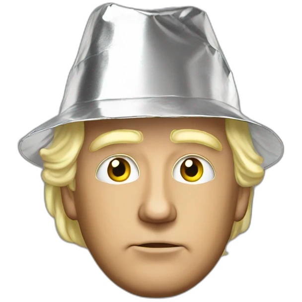 Trump with tinfoil hat on emoji