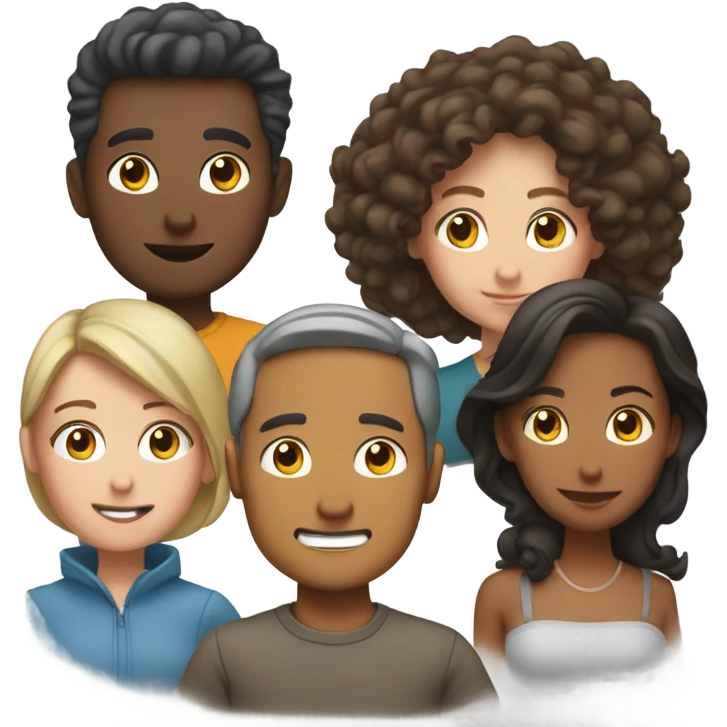 Core diverse group 5 people, 2 men 3 women emoji