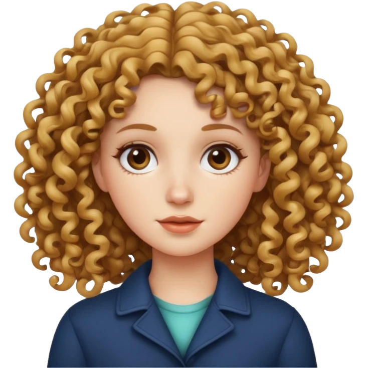 Chica blanca con pelo rizado  emoji