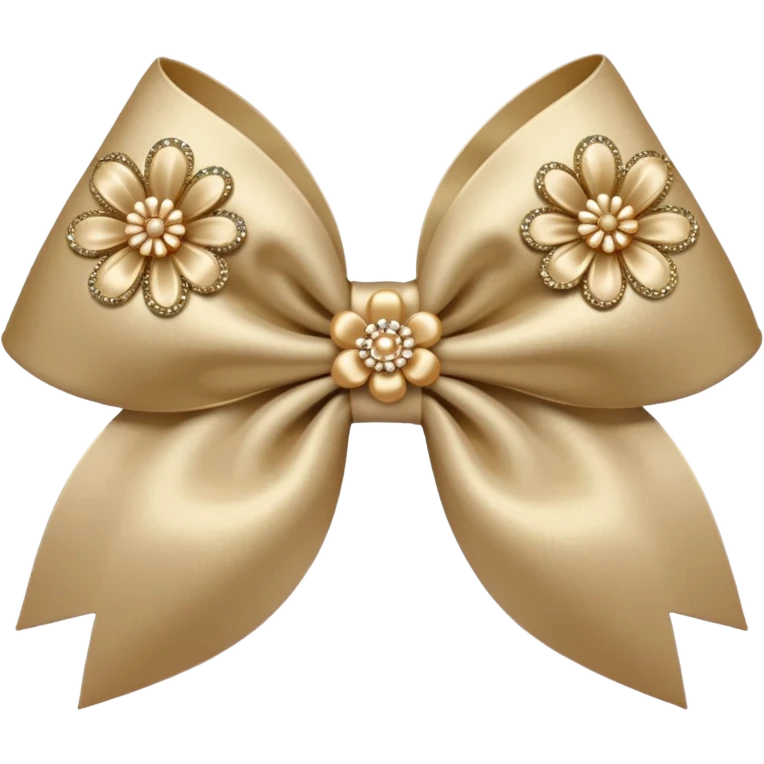 beige flower bow with glitter emoji