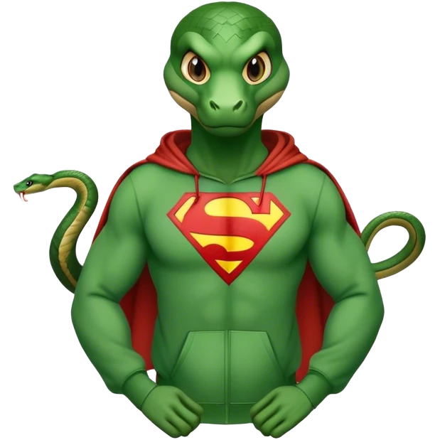 Snake wearing Superman hoodie emoji