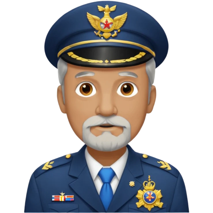 Older soldier with gray beard and medal pins.































 emoji