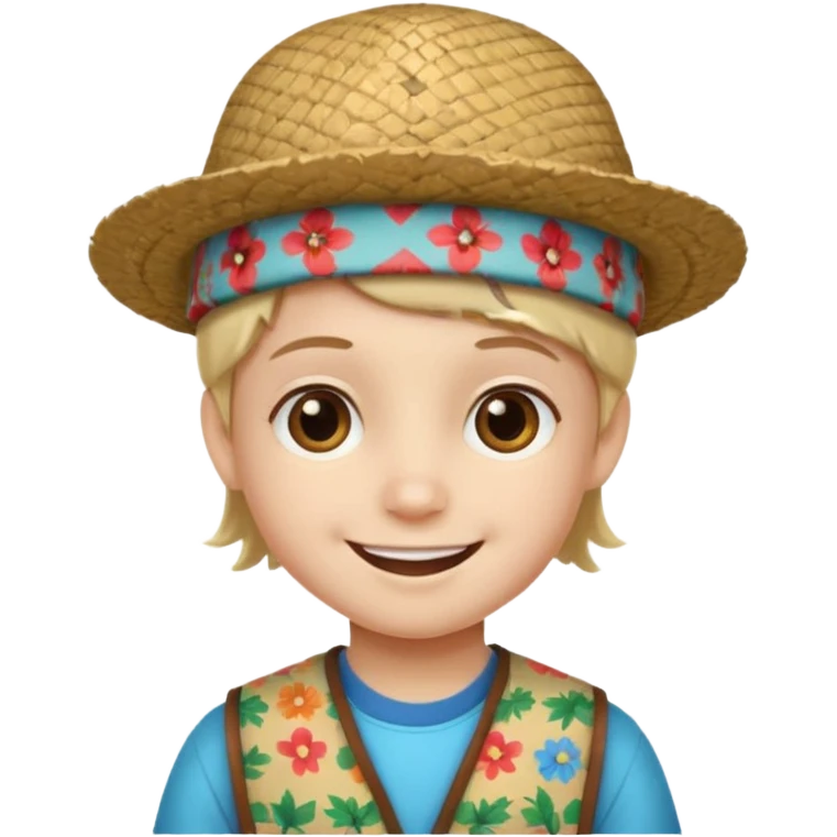 print hat with kid emoji