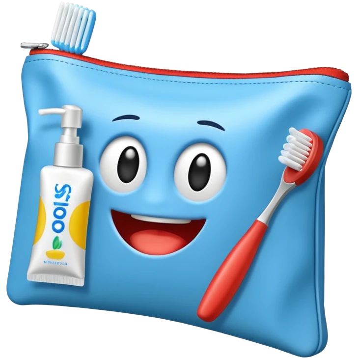 amenity kit with toothbrush toothpaste emoji