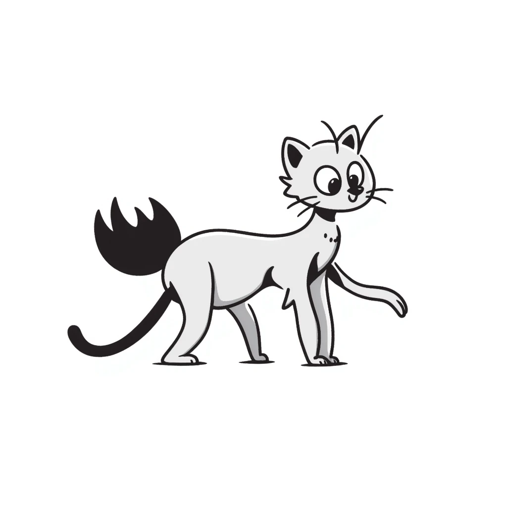 A quirky hybrid creature with a cat's body and head but with mantis-like front limbs. It has cat ears, whiskers, and a furry body, but with the distinctive praying mantis forearms. The creature has large cat eyes but is in a slight mantis-like pose. emoji